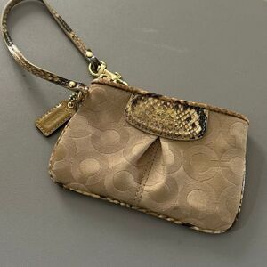 COACH Madison Op Art C Python Embossed Wristlet